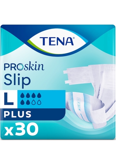 Tena Proskin Slip Plus 6 Damla Belbantlı Hasta Bezi Büyük Boy L 3 x 30'Lu 90 Adet