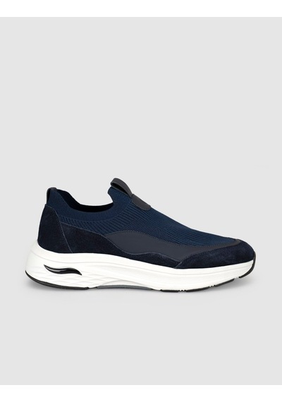 Cabani Lacivert Modern Triko Slip-on Sneaker Siyah - Neon Yeşil
