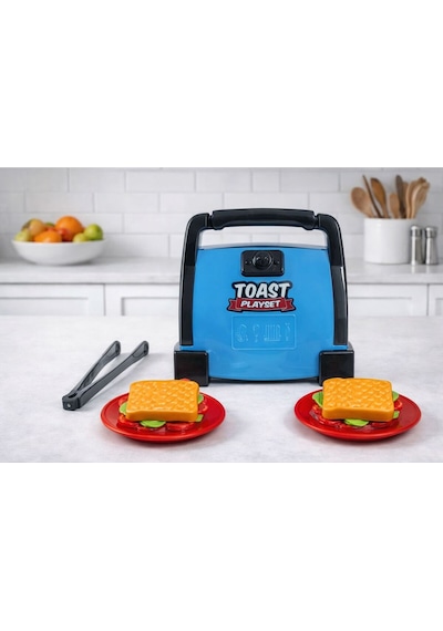 Oyuncak Tost Makinesi Seti Mavi