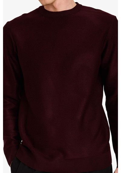 Defacto Standart Fit Bisiklet Yaka Triko Kazak C9618ax25aubr34 Bordo-br34
