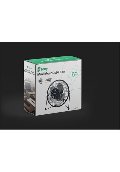 Feny Fn-f87 Metal 360 Derece Dönebilen 6" Mini Masaüstü Fan