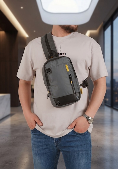 Newish Polo Newısh Polo Accessorıes Unisex Impertex Kumaş Suya Dayanaklı Omuz Ve Mini Sırt Çantası Gri - Erkek Bel Çantası Açık Gri - Siyah