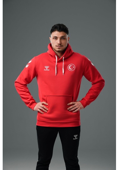 Hummel Armin Milli Takım Pamuklu Hoodie Kırmızı