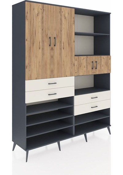 Hyperion Gardrop 11 Raflı 4 Çekmeceli 4 Kapaklı 176x44x221 Antrasit-çam/aytaşı Çam/aytaşı Hyperion Gardrop 11 Raflı 4 Çekmeceli 4 Kapaklı 176x44x221 Antrasit-çam/aytaşı Çam/aytaşı