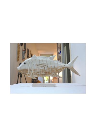 Ahşap Dekoratif Balık 60 Cm Balık Biblo Ayaklı