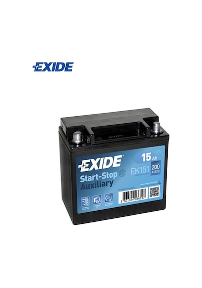 Exıde EK151 15 Ah Akü Auxılıary 200 A (En) (Start-Stop) 150*90*145 Ters
