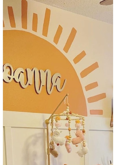 Kendiliğinden Yapışkanlı Kumaş Kanvas Dokulu Duvar Kağıdı Güneş Temalı Boho Bohem Yatak Başlığı Renkli