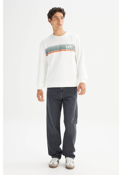 Lee Regular Fit Kırık Beyaz Erkek Sweatshirt L2520099102 Beyaz Lee Regular Fit Kırık Beyaz Erkek Sweatshirt L2520099102 Beyaz