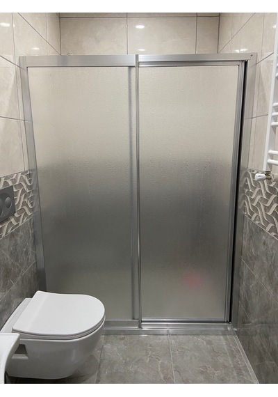 Teknesiz Duşakabin Mika Plastik Camlı Nd412 Gümüş