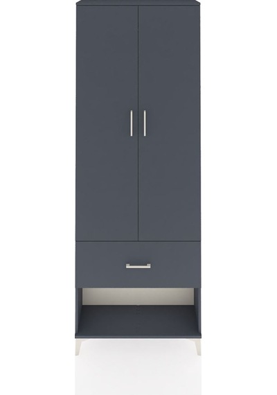 Arges Dolap Tek Raflı Tek Çekmeceli Tek Askılı 88x30x243 Antr... Antrasit