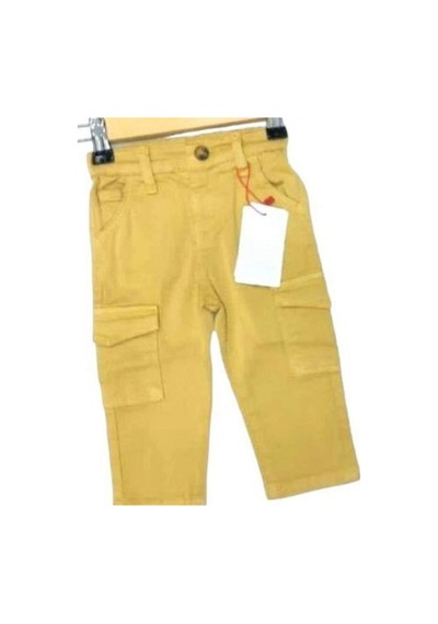 Çikoby Erkek Bebek Cep Detaylı Kargo Pantolon-13592 Hardal