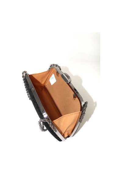 Keeba Palsim Siyah Abiye Çanta. Clutch Siyah Simli Gece Çantası. Abiye Çanta Siyah. Siyah Abiye Çantası. GÜMÜŞ