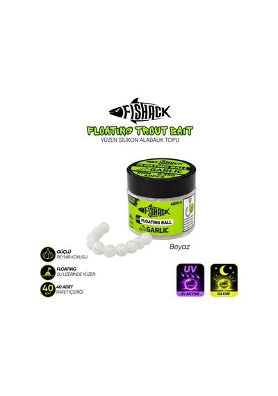 Yüzen Silikon Alabalık Topu - Fishack Eggx - 40 Adet - Sarımsak Kokulu - Renk Pembe
