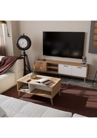Mezza Set 1585-2074 Exxen 180 Cm Tv Ünitesi + Exxen Orta Sehpa - Sepet-Beyaz Rengi Mezza Set 1585-2074 Exxen 180 Cm Tv Ünitesi + Exxen Orta Sehpa - Sepet-Beyaz Rengi