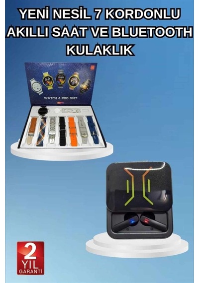 2025 Model Kablosuz Kulaklık Ve Yeni Nesil Akıllı Saat Metal Kayış Plastik Kayış