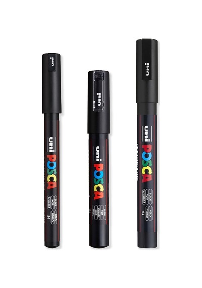 - Ultra İnce - İnce Boya Marker Kalem Seti - Pc-1mr, Pc-1m, Pc-3m - Siyah Mürekkep - 3'lü Paket Diğer