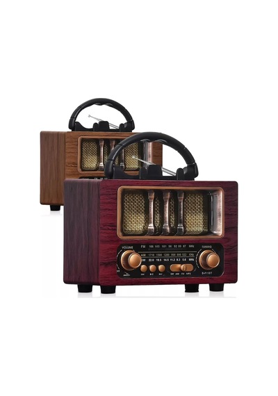 Nostaljik Radyo Şarjlı Bluetooth Hoparlör Taşınabilir Sd Kart Usb Girişli Mini Speaker