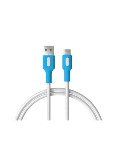 Coral Usb A-c Hızlı Şarj Kablosu Beyaz + Beyaz/mavi Uç 150 Cm