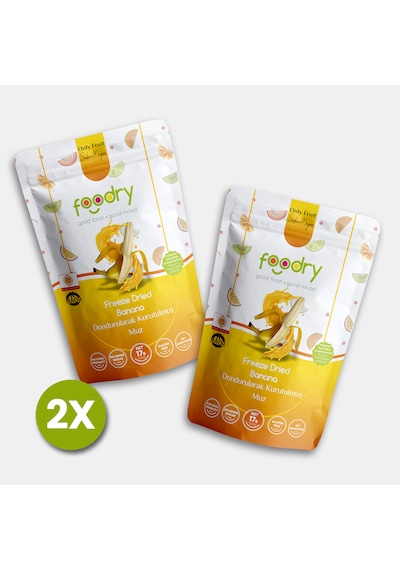 Freeze-dry Muz Freeze Dried Banana Dondurularak Kurutulmuş Meyve Kurusu 17gx2 34 G
