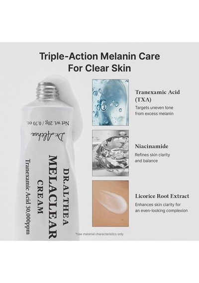 Dr. Althea Melaclear Cream Traneksamik Asit Niasinamid Meyan Kökü İçeren Leke Karşıtı Ve Cilt Tonu Eşitleyici Yüz Kremi 20 G