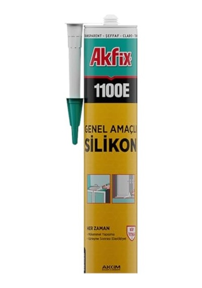 1100e Genel Amaçlı Silikon Elastik Yapıştırıcı, Banyo Mutfak Cam Montaj Ve İzolasyon İçin Şeffaf