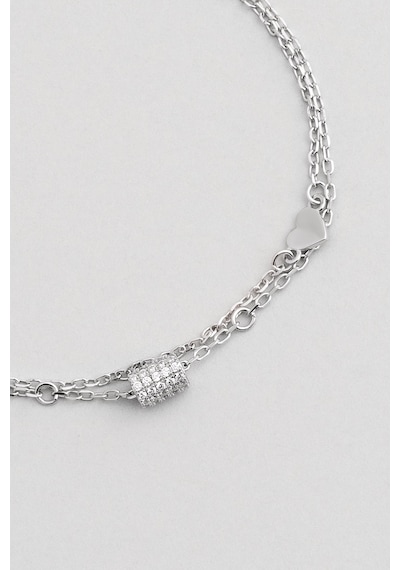 So Chic Minimal Stil 18 Ayar Beyaz Altın Kaplama 19 Cm Gümüş İkili Bileklik