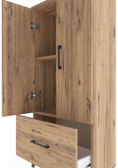 Arges Dolap 2 Raflı Tek Çekmeceli 2 Kapaklı 60x30x134 Çam-çam Çam Arges Dolap 2 Raflı Tek Çekmeceli 2 Kapaklı 60x30x134 Çam-çam Çam