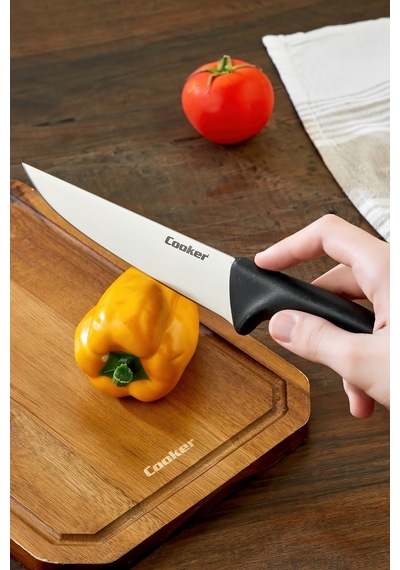 Cooker 29 Cm Paslanmaz Çelik Kasap Bıçağı Siyah Ckr4598
