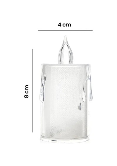 Smokeless Candles Yakut-9459 Büyük Boy Damlalı Akan Mum Modeli Pilli Led Mum- 24'li Paket Diğer
