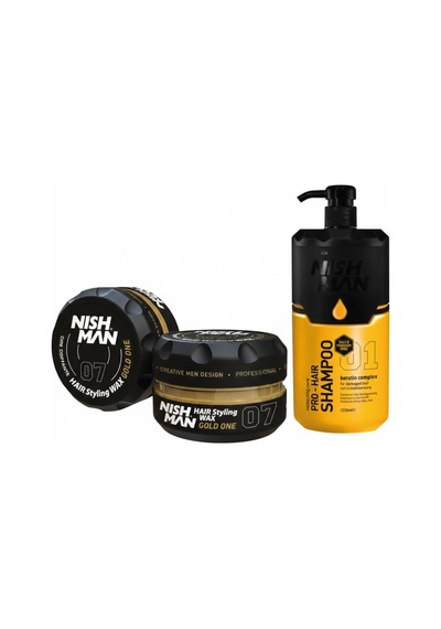 07 Saç Şekillendirici Ultra Sert Parlak Wax 150 Ml X 5 Adet/ + 1250 Ml Tuzsuz Şampuan Hediye