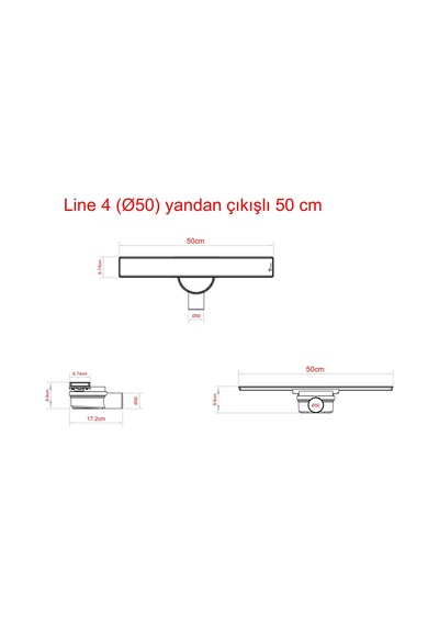 Sukar Line 4E 50 Cm Slot Izgara 1154-1065050-01
