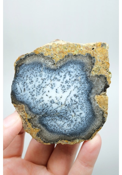Merlinite Dendritik Opal - Mavi Ve Beyaz Dendritik Opal Çift