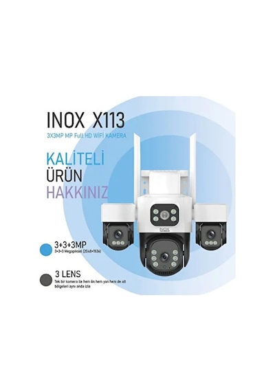 Inox 3+3+3mp X113 3 Lensli Ptz Wıfı Kamera