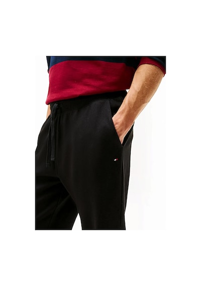 Tommy Hilfiger Tjm Slım S Flag Sweatpant Ext Erkek Siyah Eşofman Altı - Dm0dm20473