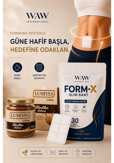 Form-x Slim Göbek Basen Bandı 30 Adet + Hindiba Kahvesi 150 G