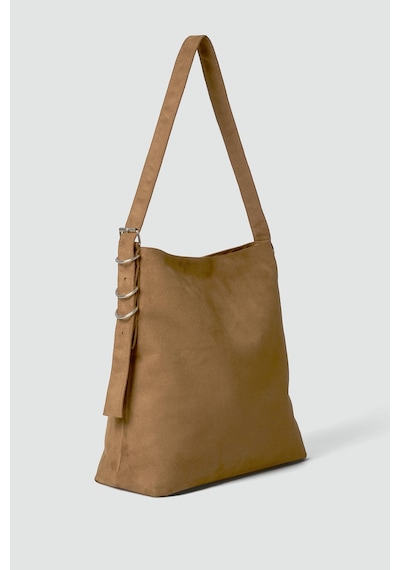 Shule Bags Vague Süet Omuz Çantası Camel Camel