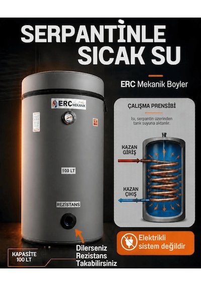 ERC Mekanik Termometreli Boyler 100 L