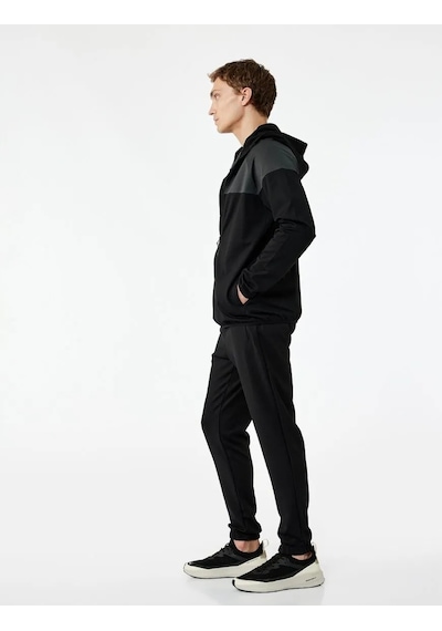 Koton Straight Fit Beli Bağcıklı Jogger Erkek Eşofman Altı 6wam40029nk Siyah