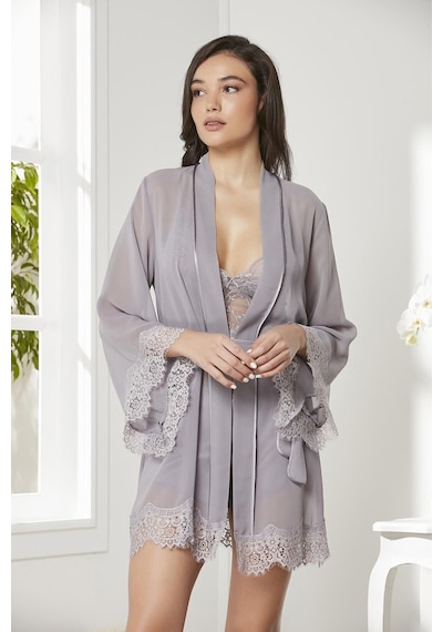 Pierre Cardin 4lü Gecelik Sabahlık Şort Çeyiz Set 7005 Royal 001