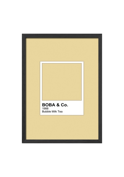 Pantone Bubble Milk Siyah Ahşap Çerçeveli Poster, Dekoratif Duvar Tablosu