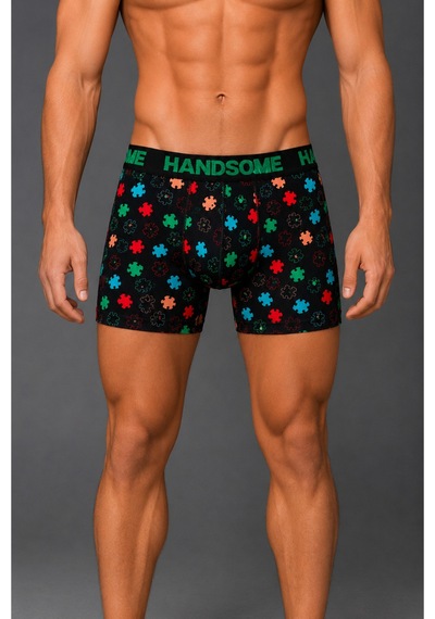 Brem Handsome Puzzle Desenli Erkek Boxer Çok Renkli