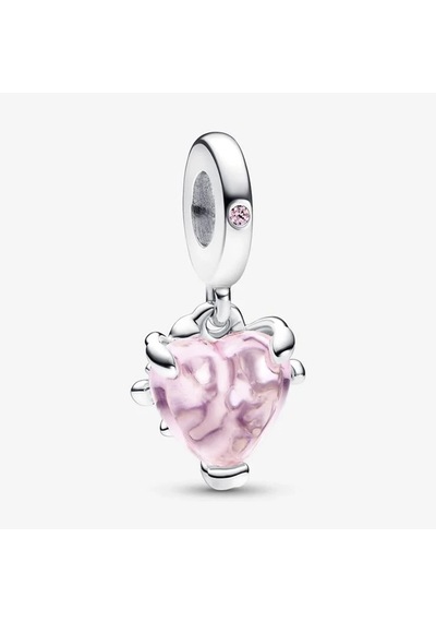 Nur Silver Pembe Aile Ağacı Ve Kalp Sallantılı Charm Nur-cm00453 Gümüş