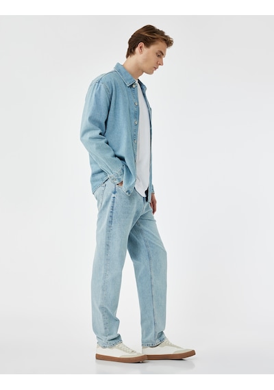 Koton Normal Bel Pamuklu Vintage Straight Fit Jean Pantolon Açık İndigo 6wam40018ıd Açık İndigo Koton Normal Bel Pamuklu Vintage Straight Fit Jean Pantolon Açık İndigo 6wam40018ıd Açık İndigo