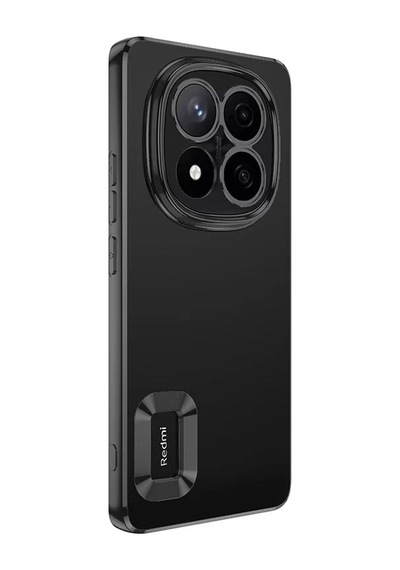Xiaomi Poco X7 Kılıf Kamera Lens Korumalı Şeffaf Parlak Kenar Logo Açık Omega Kapak Mavi Siyah Gold Çok Renkli