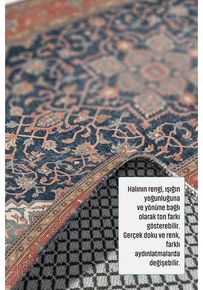 Dekoratif Halı Kaymaz Taban Leke Tutmaz Yıkanabilir Kilim Özel Ölçü Salon Halısı 3041