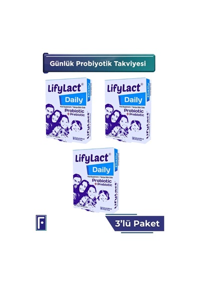 Daily Probiyotik, Prebiyotik, 30 Kapsül , Günlük Probioyotik , 3'lü Avantaj Set