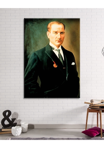 Mustafa Kemal Atatürk Portre Kanvas Tablo  (8 Farklı Ölçü) 50 x 35