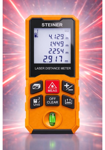 Steiner Profesyonel 50 Metre Lazer Metre Dijital Göstergeli Lazer Mesafe Ölçer Turuncu
