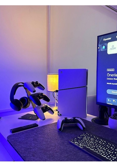 Metal Gaming Çok Fonksiyonlu Ps4 Ps5 Xbox Joystick Kontroller Tutucu Ve Kulaklık Dikey Standı