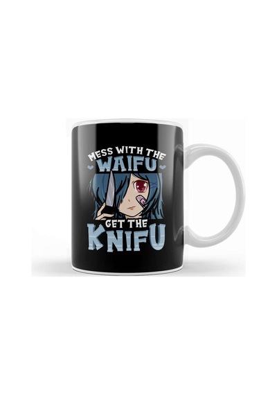 Cute Anime Mess With The Waifu Get The Knifu Girl Kupa Bardak Porselen Karışık